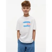 Tommy Hilfiger T-Shirt für Kinder bis 16 Jahre, Graffiti-Druck, Regular Fit