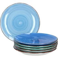 MamboCat Frühstücksteller 6er Set Dessert- Kuchenteller Blue 18,5cm