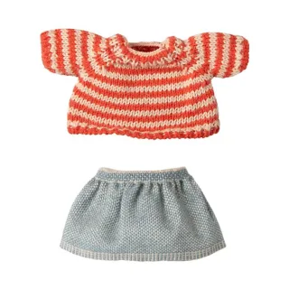 Maileg Bekleidungsset Große Schwester Strickpullover, Rock