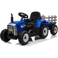 BoGi Elektro-Kindertraktor Elektro-Traktor mit Anhänger 12V – 2x35W Motor, RC, USB/Bluetooth