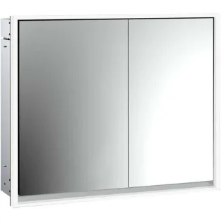 Emco Loft Unter-Lichtspiegelschrank 979805111 800x733mm, LED, 2-türig, breite Tür links, aluminium/Spiegel