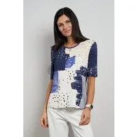Seidel Moden Kurzarmshirt mit grafischem Muster und aus Viskose - MADE IN GERMANY