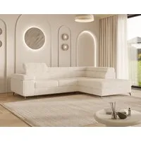 MOEBLO Ecksofa OSTIN, 290 cm – Modernes L-Sofa mit Schlaffunktion, Bettkasten und verstellbaren Kopfstützen, Cord oder Strukturstoff, - (BxHxT): 290 x 75–90 x 202 cm