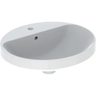 Geberit VariForm Einbauwaschtisch, oval mit Hahnlochbank, 50x40cm, mit Überlauf, 500713012 500713012