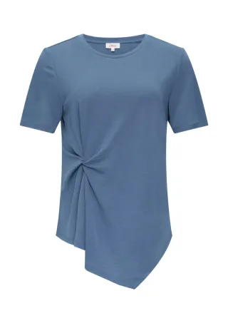 s.Oliver Red Label - T-Shirt mit Knotendetail blau - Gr. - 36