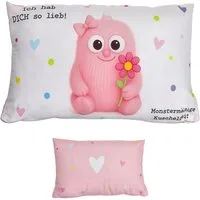 CEPEWA Dekokissen Kissen Mutmacher rosa 40x25cm Baumwolle PES 180g Reißverschluss