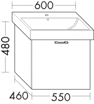 Burgbad Waschtischunterschrank System 30 Preisgruppe 1 Aqua 480x550x460 Nussbaum Dekor Samt WUGU055F6313