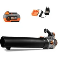 FUXTEC Akku-Laubbläser FX-E1LB20SET1, 38m/s, inkl. Akku & Ladegerät, leise, mit Geschwindigkeitsregulierung