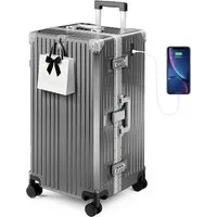 ALPHA CAMP Koffer 360° Rollen Rollkoffer für die Reise, Aluminiumrahmen & Hartschale aus Polycarbonat mit TSA-Schloss