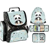 PASO Schulranzen Set 3 teilig Tornister Elsa Pferd Gamer Nasa Fußball Spiderman Stitch (3 er Set)