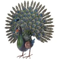 Progarden Gartenfigur Gartenpfau aus Metall, 30 x 65 x 63 cm, (1 Stk., Deko-Objekt)
