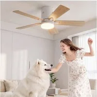 BELUPAI Deckenventilator LED Deckenleuchte mit Ventilator und Licht inkl Fernbedienung, 6-stufiger,42 Zoll,Leise,Leuchte/ Ventilator Getrennt Schaltbar