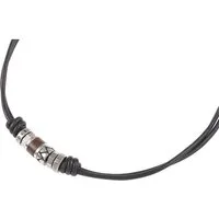 Fossil Collier Fossil Herren-Kette Edelstahl, Leder