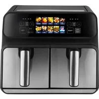 ProfiCook Heißluftfritteuse PC-FR 1287 H, Heißluftfritteuse 2 Kammern 8L, Öl- und fettfrei