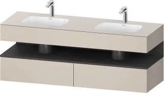 Duravit Qatego Einbauwaschtisch mit Konsolenwaschtischunterbau Taupe Matt 1600x550x600 mm - QA479704 QA4797049910010
