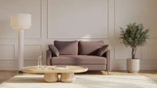 BRUNO Schlafsofa 140cm in Braun | Flow | stabiles Massivholz & Boxspringkomfort
