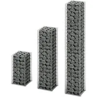 vidaXL Gartenzaun Gabionen-Set 3-tlg. Verzinkter Draht, (3-St)