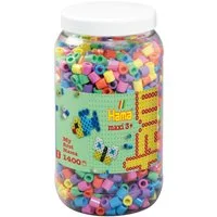Dan Import Bügelperlen Hama Bügelperlen maxi pastell Mix 1400 Stück Dose