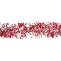 Creativery Girlanden, Weihnachtsgirlande Lametta 8cm x 2m inkl. Schneeflocken Rot / Weiß