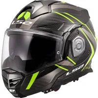 LS2 Motorradhelm FF901 Advant X Carbon Future II Klapphelm, vorbereitet für Kommunikationssystem,Notfallsystem-Polsterung (EQ