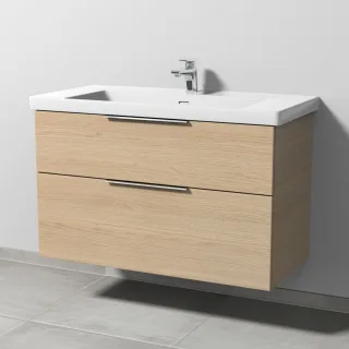 Sanipa 3way Waschtischunterbau zu Villeroy & Boch Subway 3.0 Waschtisch mit 2 Auszügen, Eiche-Nordic UM84948