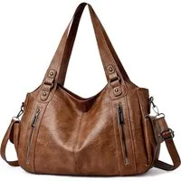 FOUORTUNATE-BEE Handtasche Große Damen-Shopper Tasche im Retro-Stil für Alltag & Arbeit, Vintage Umhängetasche für Damen, ideal für Reisen & Shopping
