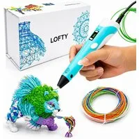 LOFTY 3D-Drucker-Stift Der 3D Stift, 3D Stift Set, Mit 15 Farben, 75m Filament, Mit Handbuch, SCRIB3D, Hochwertig, Kindergeschenk