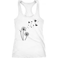 Neverless Tanktop Damen Tank-Top Pusteblume Schmetterlinge Dandelion Butterflys