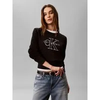 Calvin Klein Jeans Strickpullover Feinstrick, reine Baumwolle, Stickerei