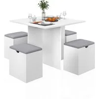 Mondeer Essgruppe (Set, 5-tlg), (5-tlg), 4 Stühle und 1 Tisch,weiß