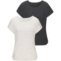 Vivance Kurzarmshirt aus sommerlicher Strickqualität (Set) mit Gummizug im Bund