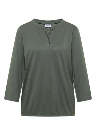CECIL - 3/4-Arm Shirt mit Split Neck dried olive green - Gr. - M