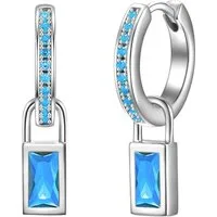 Glanzstücke München Paar Creolen Set: GSM1236 (2-tlg), Creolen Sterling Silber Zirkonia hellblau
