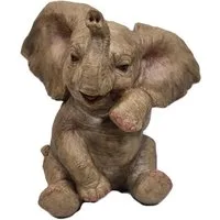 Fachhandel Plus Tierfigur Dekofigur Elefant Glückselefant Afrika Deko Skulptur (Größe S oder L), detailreich, handbemalt, robust