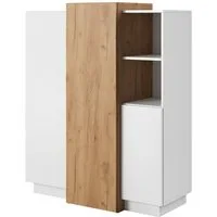 Masseno Kommode TRES 110 cm Sideboard mit 3 Türen Weiß