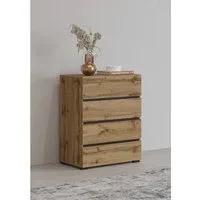 OTTO home Kommode Cross,Breite 60 cm, moderne grifflose Sideboard,4 Schubkästen, Schubladenschrank mit viel Stauraum, Flur Highboard