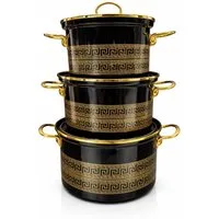 Zilner Topf-Set Kollektion emaillierter Töpfe, klassischen Natur inspirierten Designs, Aluminiumguss, Emaille (6-tlg., Die perfekte Geschenkidee für jeden Anlass)
