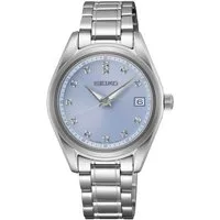 Seiko Quarzuhr SUR581P1, Armbanduhr, Damenuhr, Edelstahlarmband, Datum, Saphirglas