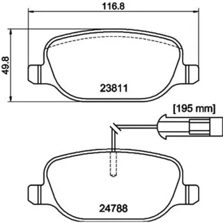 Hella Bremsbel?ge hinten Alfa Romeo Giulietta 8DB355015-571