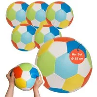 alldoro Softball 6er Set, Soft-Fußbälle bunt, Ø 18 cm, für Kinder ab 0 Jahren, 6 Kinderbälle, extra weich & leicht, Ballspiele für drinnen & draußen