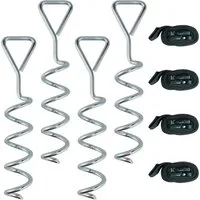 Novzep Bodenanker 4st Bodenanker Schraube 32 cm spiralförmige Trampolin Pfähle Anker, (4-St., mit Dreiecksgriff, verstellbare Gurte)