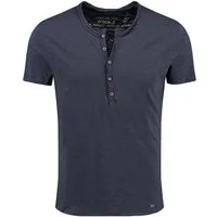 Key Largo Henleyshirt Lemonade vintage Look uni Basic MT00122 mit Knopfleiste unifarben kurzarm slim fit