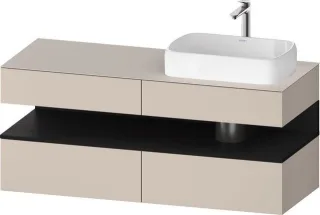 Duravit Qatego Konsolenwaschtischunterbau wandhängend Taupe Matt 1400x550x600 mm - QA4766016910000 QA4766016910000