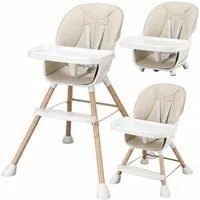 oyajia Kinderstuhl 3-in-1 Kinderstuhl, Kombistuhl, Babystuhl, Barhocker (Babystuhl für Kinder ab 6 Monate bis 5 Jahren), Babystuhl mit Tablett und 5-Punkt-Gurt, Fußstütze, Einfach zu Reinigen