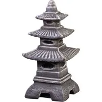 gartendekoparadies.de Gartenfigur Steinlampe Pagode japanische Steinlaterne, H. 46 cm, 14 kg, Frostsicher