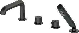 Neuesbad Serie 600 4-Loch Wannenarmatur mit Brauseset, Oberfläche: schwarz matt NB1BQS_N14M1