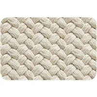 OnlyWow Badematte Seil - Gestrickt - Beige, Höhe 10 mm, Polyester, Rechteckig, Badezimmerteppich, Badteppich, Rutschfest, Badvorleger, Waschbar