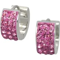 Amello Paar Creolen Amello Ohrringe Edelstahl Creolen Damen (Creolen), Damen Creolen aus Edelstahl (Stainless Steel), silberfarben, rosa