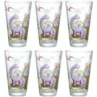 LEONARDO Gläser-Set Dino BAMBINI AVVENTURA, 6-tlg., Glas, 300 ml, 6-teilig