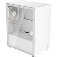 CS-111-G-WT-v1, Tower-Gehäuse weiß, Tempered Glass